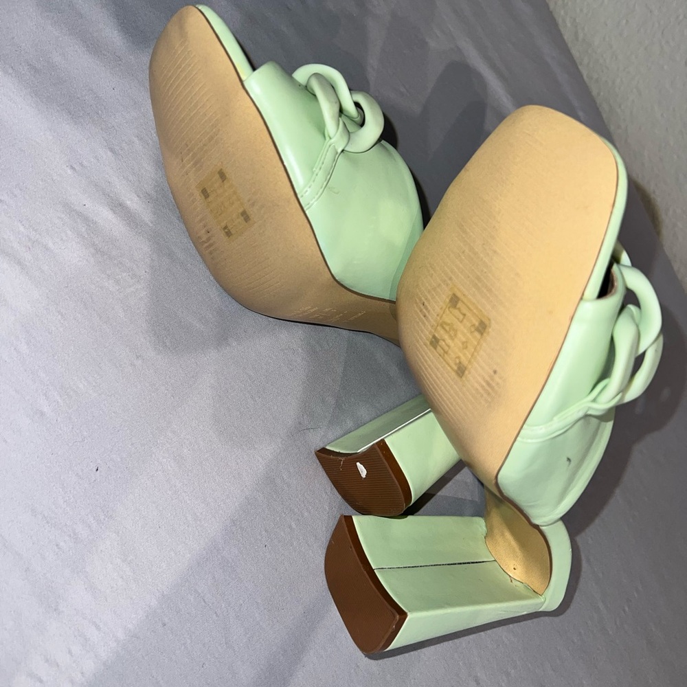 Call It Spring Mint Green Chain Mules - Picture 4 of 5